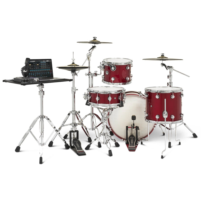 DWe 4-piece Kit Bundle with DWe cymbals, Hardware & Soundworks - Black Cherry Metallic