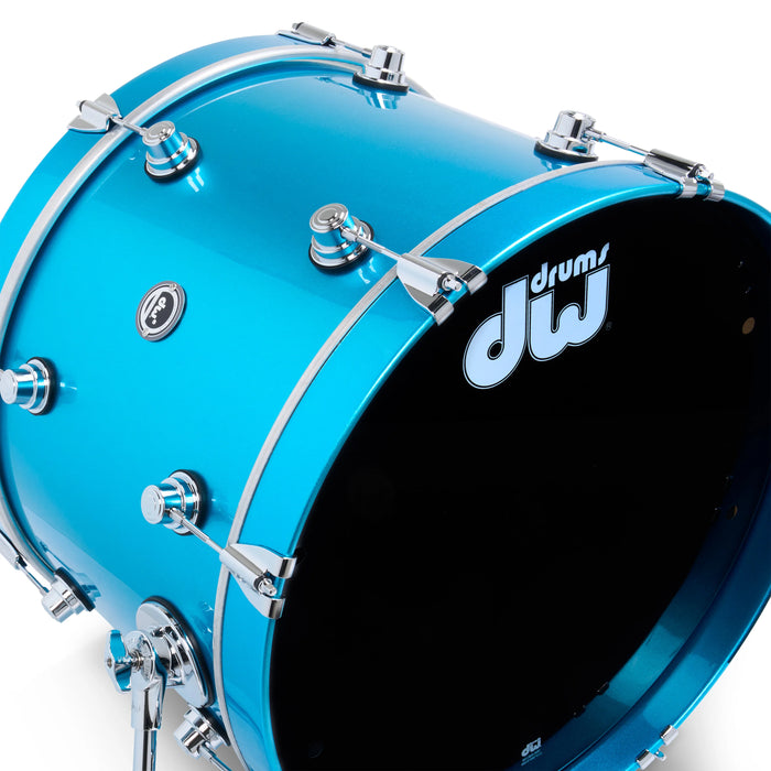 DWe 4-piece Kit Bundle with DWe cymbals, Hardware & Soundworks - Laser Blue Metallic