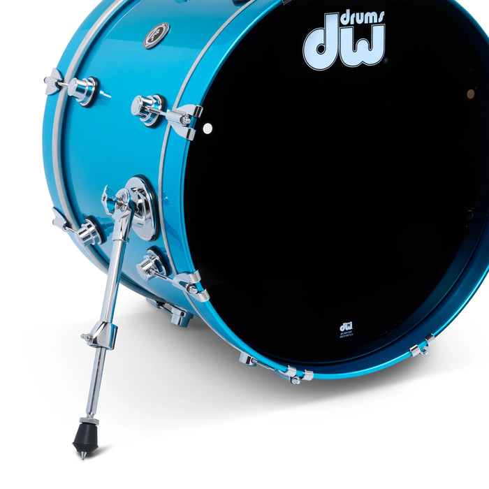 DWe 4-piece Kit Bundle with DWe cymbals, Hardware & Soundworks - Laser Blue Metallic