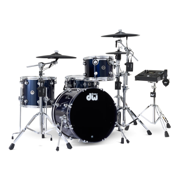 DWe 4-piece Kit Bundle with Roland Cymbals, Hardware & V51 Module - Midnight Blue Metallic