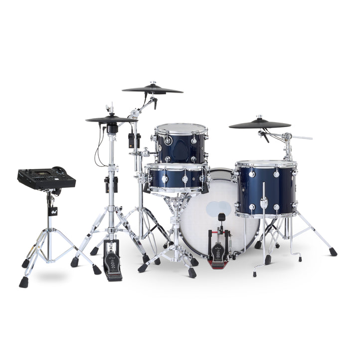 DWe 4-piece Kit Bundle with Roland Cymbals, Hardware & V51 Module - Midnight Blue Metallic