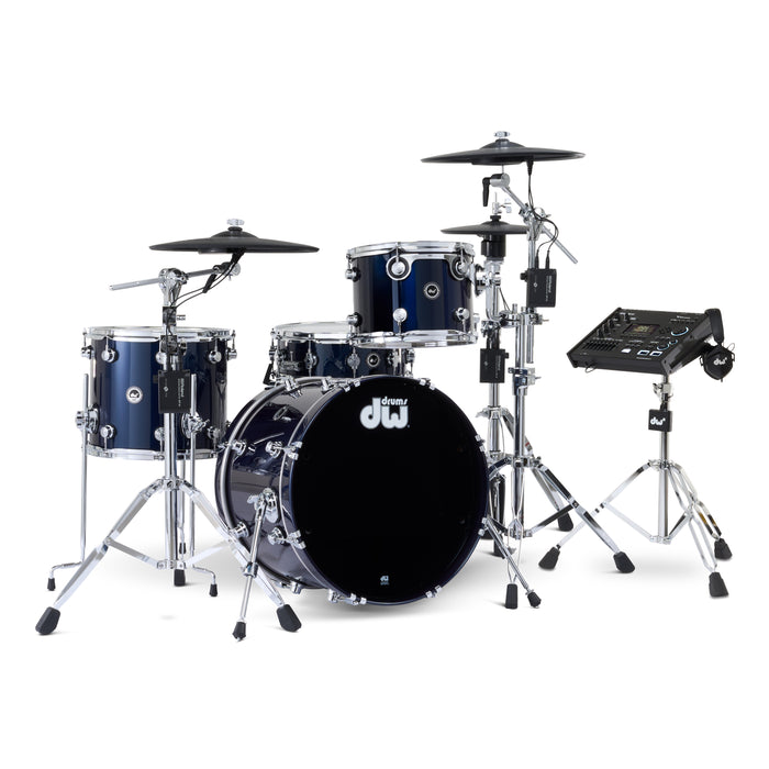 DWe 4-piece Kit Bundle with Roland Cymbals, Hardware & V71 Module - Midnight Blue Metallic