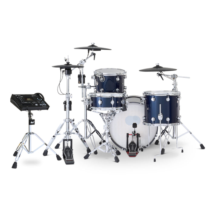 DWe 4-piece Kit Bundle with Roland Cymbals, Hardware & V71 Module - Midnight Blue Metallic