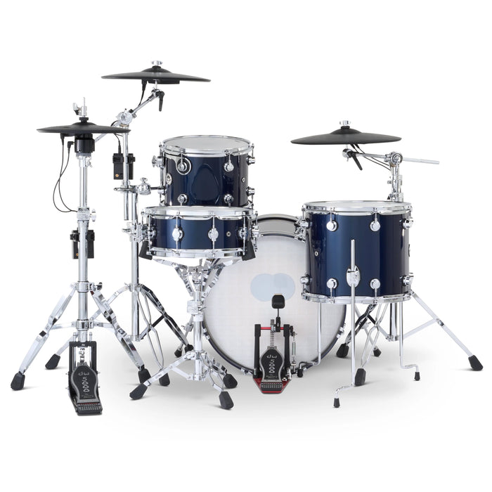 Kit Bundle DWe 4 pièces avec cymbales Roland, quincaillerie et Soundworks - Midnight Blue Metallic