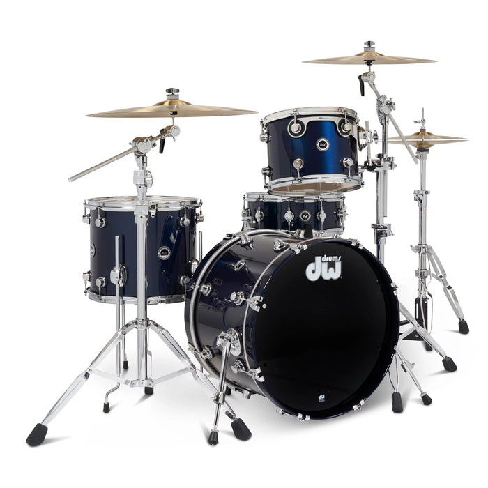 Kit Bundle DWe 4 pièces avec cymbales Roland, quincaillerie et Soundworks - Midnight Blue Metallic