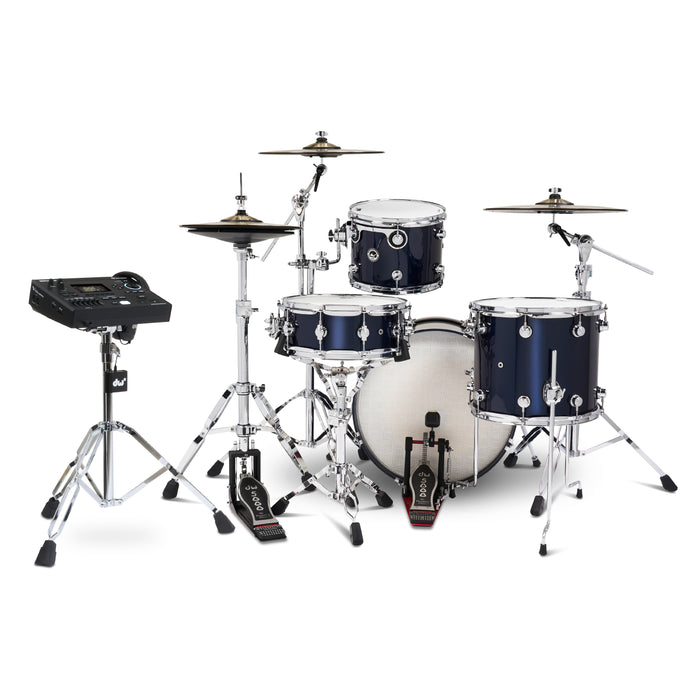 DWe 4-piece Kit Bundle with DWe Cymbals, Hardware & V51 Module - Midnight Blue Metallic