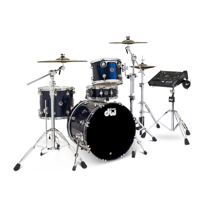 Kit Bundle 4 pièces DWe avec cymbales DWe, quincaillerie et module V71 - Midnight Blue Metallic