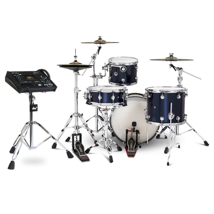 Kit Bundle 4 pièces DWe avec cymbales DWe, quincaillerie et module V71 - Midnight Blue Metallic