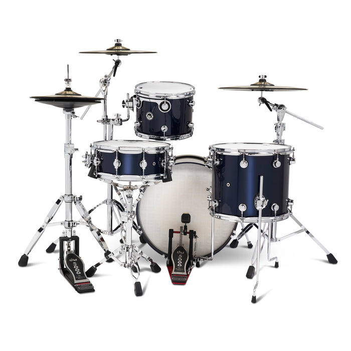 Kit Bundle DWe 4-pièces avec cymbales DWe, quincaillerie et Soundworks - Midnight Blue Metallic