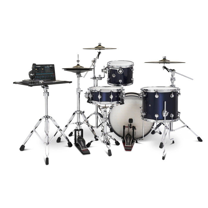 Kit Bundle DWe 4-pièces avec cymbales DWe, quincaillerie et Soundworks - Midnight Blue Metallic