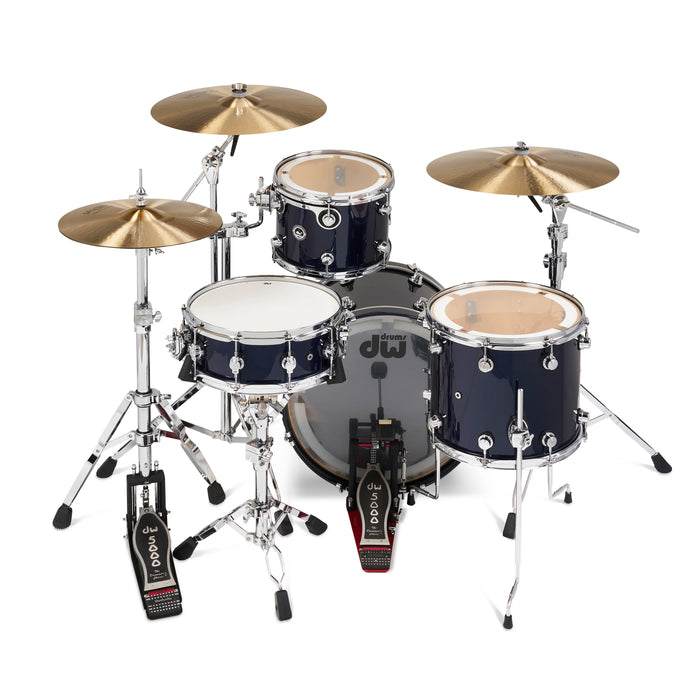 Kit Bundle DWe 4-pièces avec cymbales DWe, quincaillerie et Soundworks - Midnight Blue Metallic