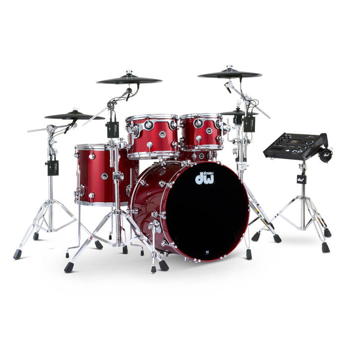 Kit Bundle DWe 5 pièces avec cymbales Roland, quincaillerie et module V71 - Black Cherry Metallic