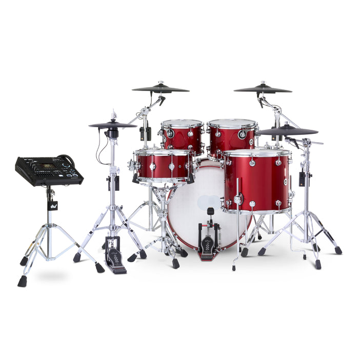 Kit Bundle DWe 5 pièces avec cymbales Roland, quincaillerie et module V71 - Black Cherry Metallic