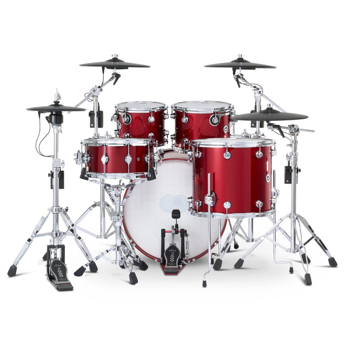 DWe 5-piece Kit Bundle with Roland Cymbals, Hardware & Soundworks - Black Cherry Metallic