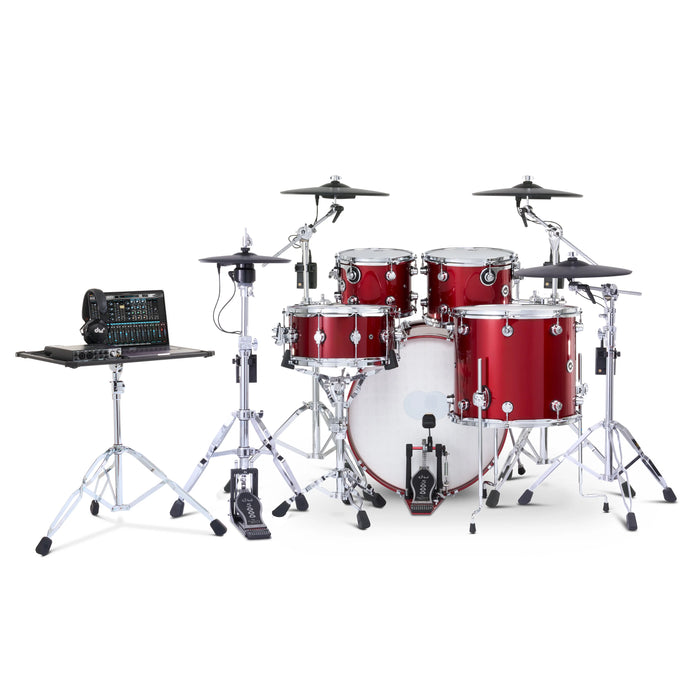 DWe 5-piece Kit Bundle with Roland Cymbals, Hardware & Soundworks - Black Cherry Metallic
