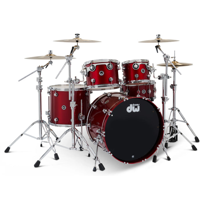 DWe 5-piece Kit Bundle with Roland Cymbals, Hardware & Soundworks - Black Cherry Metallic