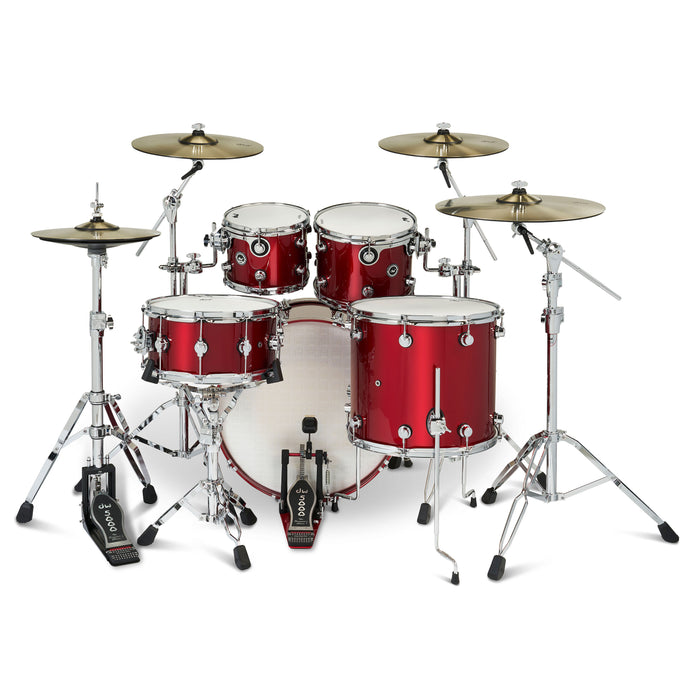 DWe 5-piece Kit Bundle with DWe Cymbals, Hardware & V71 Module - Black Cherry Metallic