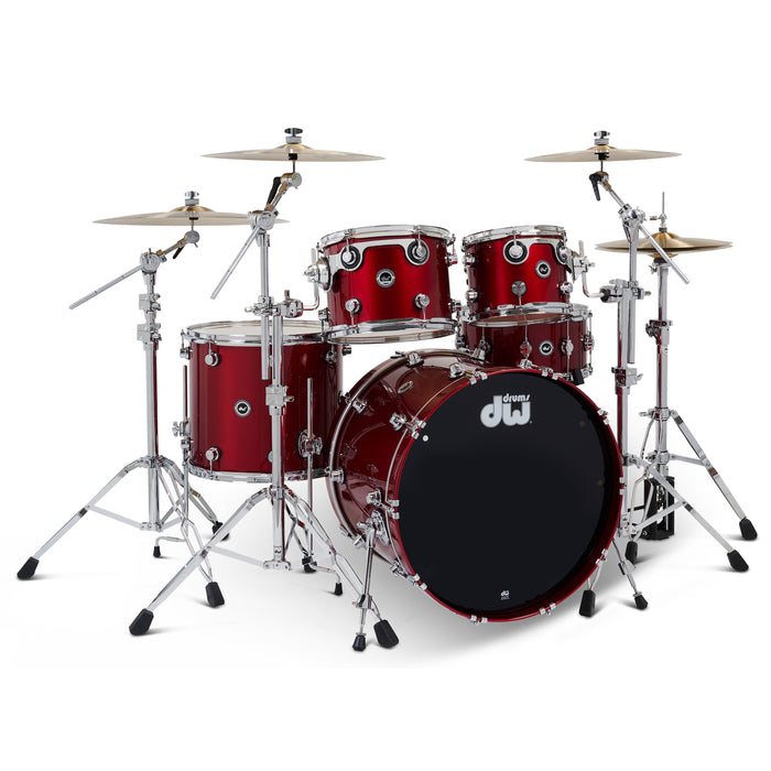 DWe 5-piece Kit Bundle with DWe Cymbals, Hardware & V71 Module - Black Cherry Metallic