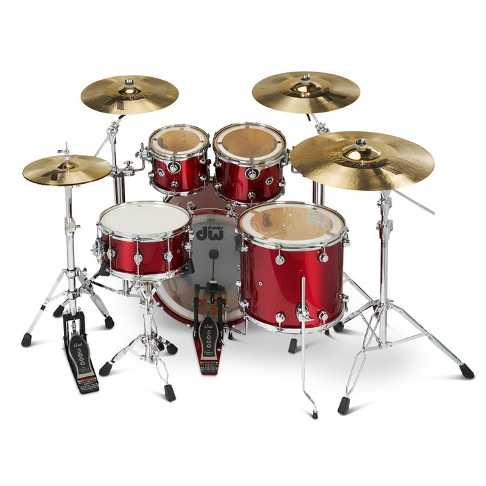 DWe 5-piece Kit Bundle with DWe Cymbals, Hardware & V71 Module - Black Cherry Metallic
