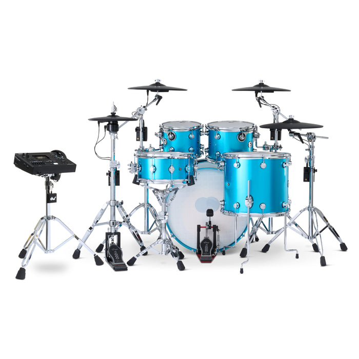 DWe 5-piece Kit Bundle with Roland Cymbals, Hardware & V51 Module - Laser Blue Metallic