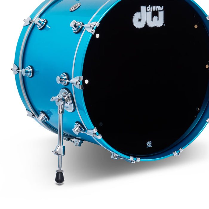 DWe 5-piece Kit Bundle with Roland Cymbals, Hardware & Soundworks - Laser Blue Metallic
