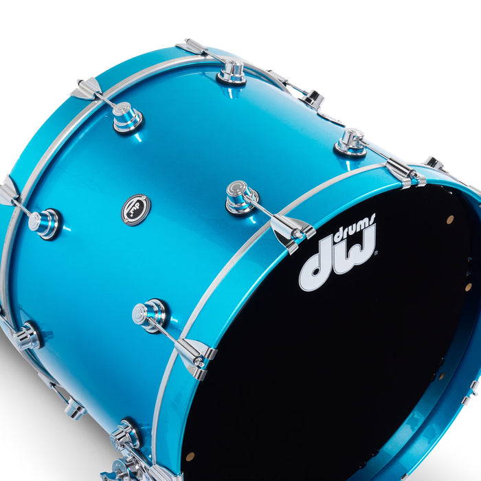 DWe 5-piece Kit Bundle with Roland Cymbals, Hardware & Soundworks - Laser Blue Metallic