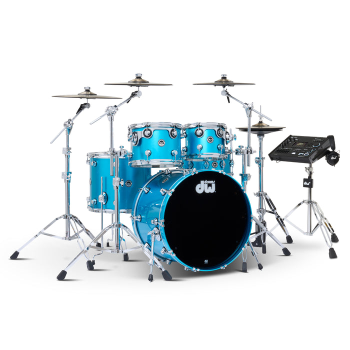 Kit Bundle DWe - Kit de 5 pièces avec cymbales DWe, quincaillerie et module V71 - Laser Blue Metallic