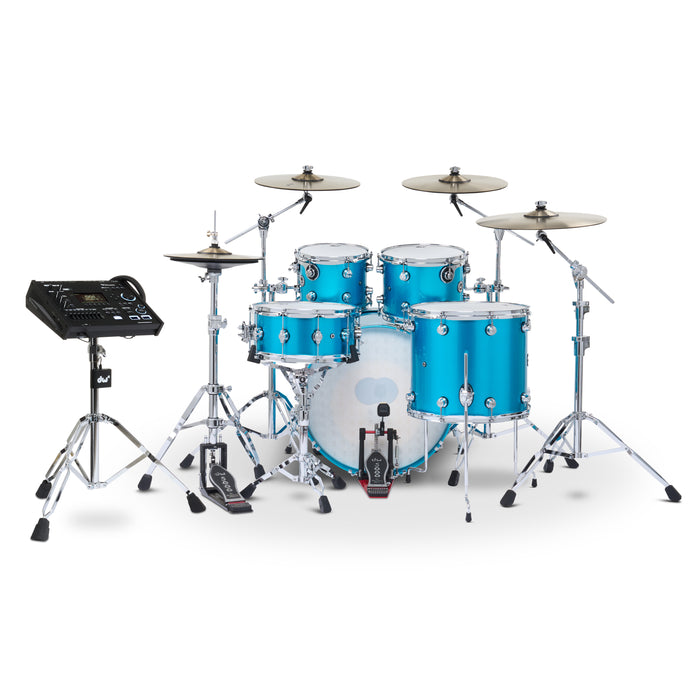 Kit Bundle DWe - Kit de 5 pièces avec cymbales DWe, quincaillerie et module V71 - Laser Blue Metallic