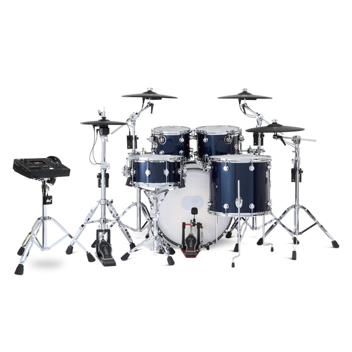 DWe 5-piece Kit Bundle with Roland Cymbals, Hardware & V51 Module - Midnight Blue Metallic