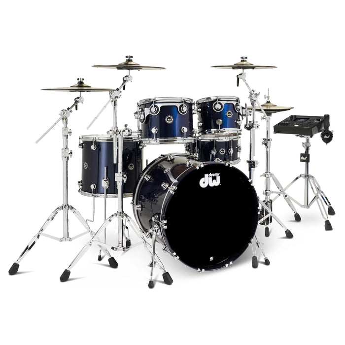 DWe 5-piece Kit Bundle with DWe Cymbals, Hardware & V51 Module - Midnight Blue Metallic