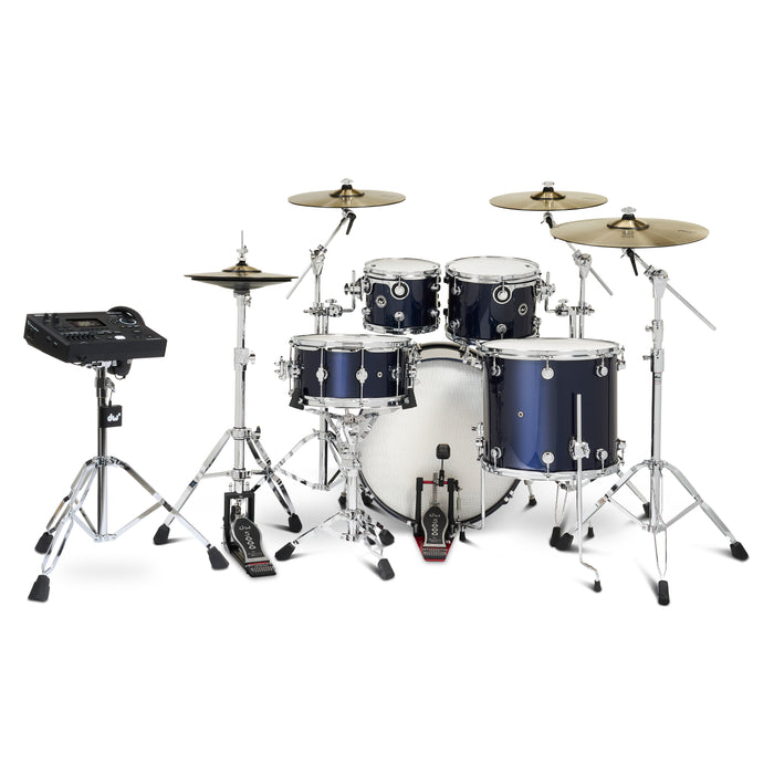 DWe 5-piece Kit Bundle with DWe Cymbals, Hardware & V51 Module - Midnight Blue Metallic