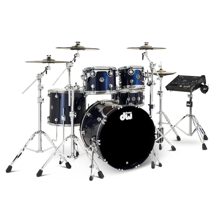 Kit Bundle DWe 5 pièces avec cymbales, quincaillerie et module V71 - Midnight Blue Metallic