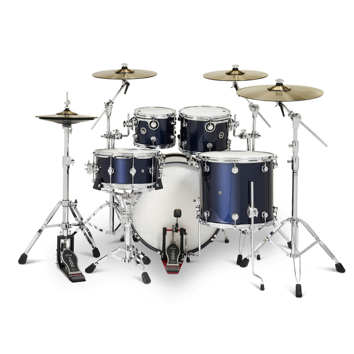Kit 5 pièces DWe avec cymbales DWe, quincaillerie et Soundworks - Midnight Blue Metallic