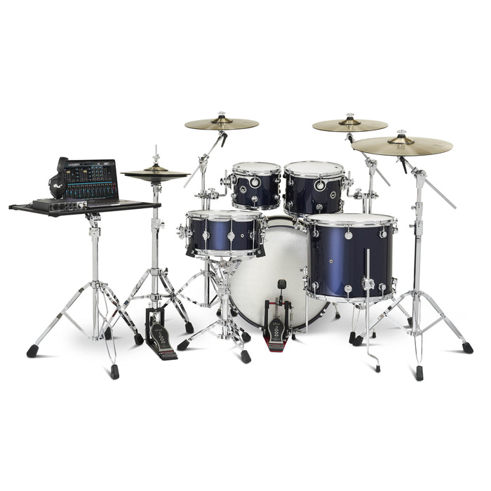 Kit 5 pièces DWe avec cymbales DWe, quincaillerie et Soundworks - Midnight Blue Metallic