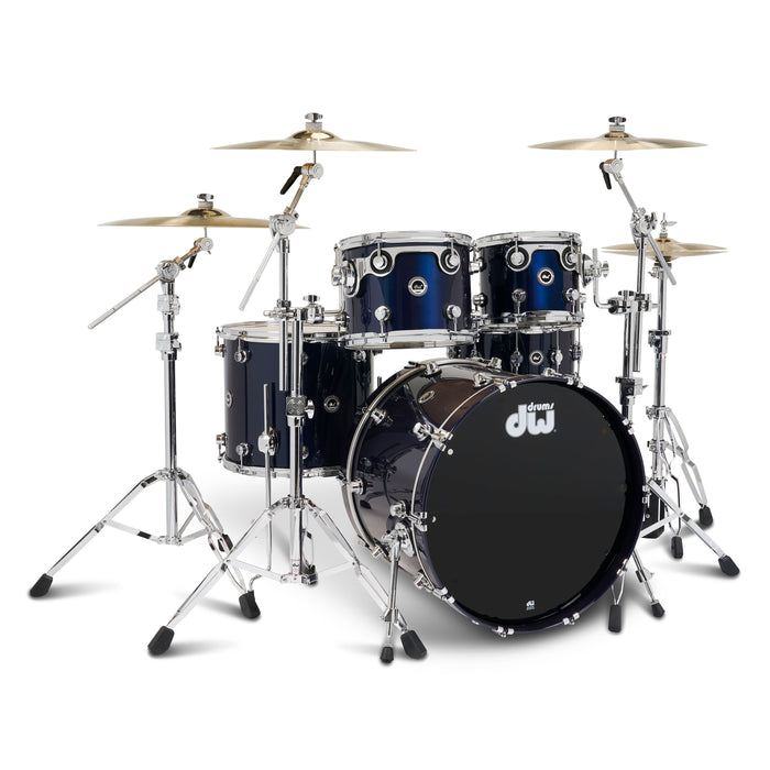 Kit 5 pièces DWe avec cymbales DWe, quincaillerie et Soundworks - Midnight Blue Metallic