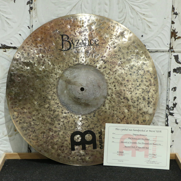 Cymbale ride Meinl Byzance Raw Bell 20po (2500g) HANDPICKED