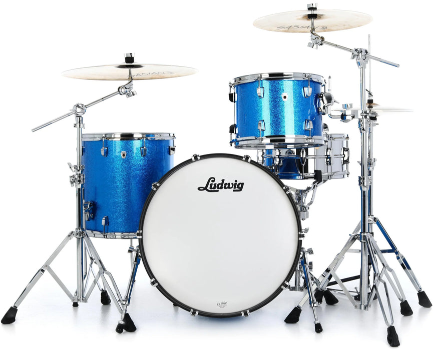 Ludwig 22" Neusonic Fab Blue Super Sparkle Kit fûts 3 pièces