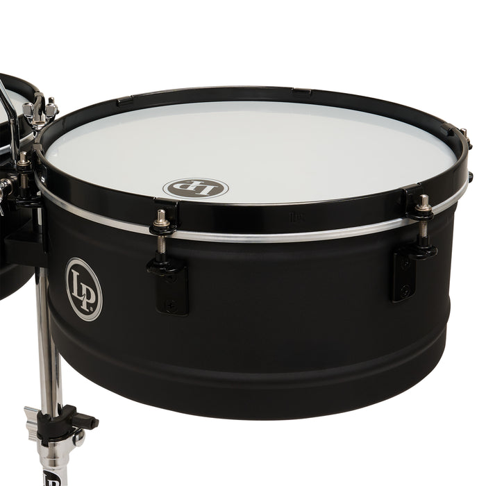 LP City Series Timbales, Black, with Aluminum Stand