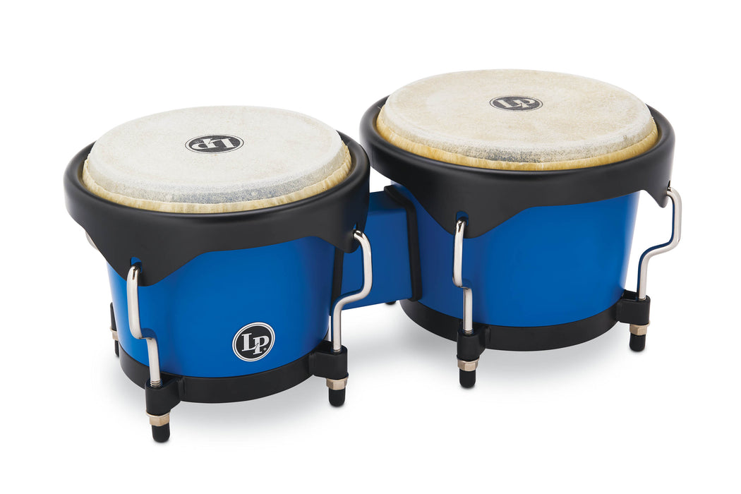 LP Discovery II Ultralight Series Bongos, Race Car Blue with Black HW, 6 ¼ - 7 ¼in