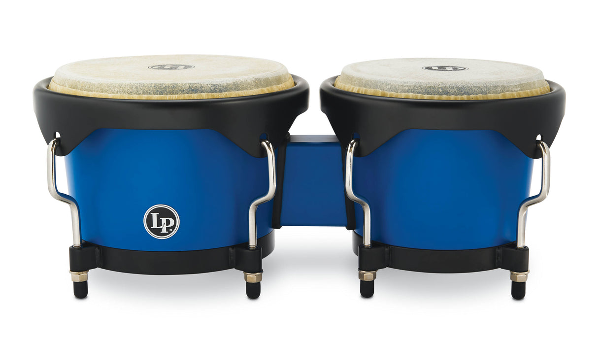 LP Discovery II Ultralight Series Bongos, Race Car Blue with Black HW, 6 ¼ - 7 ¼in