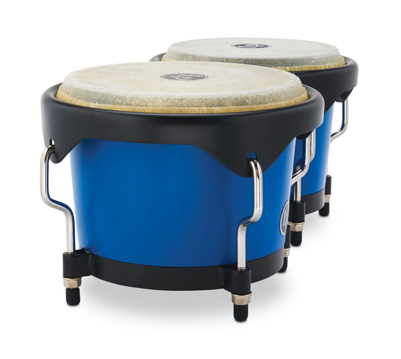 LP Discovery II Ultralight Series Bongos, Race Car Blue with Black HW, 6 ¼ - 7 ¼in