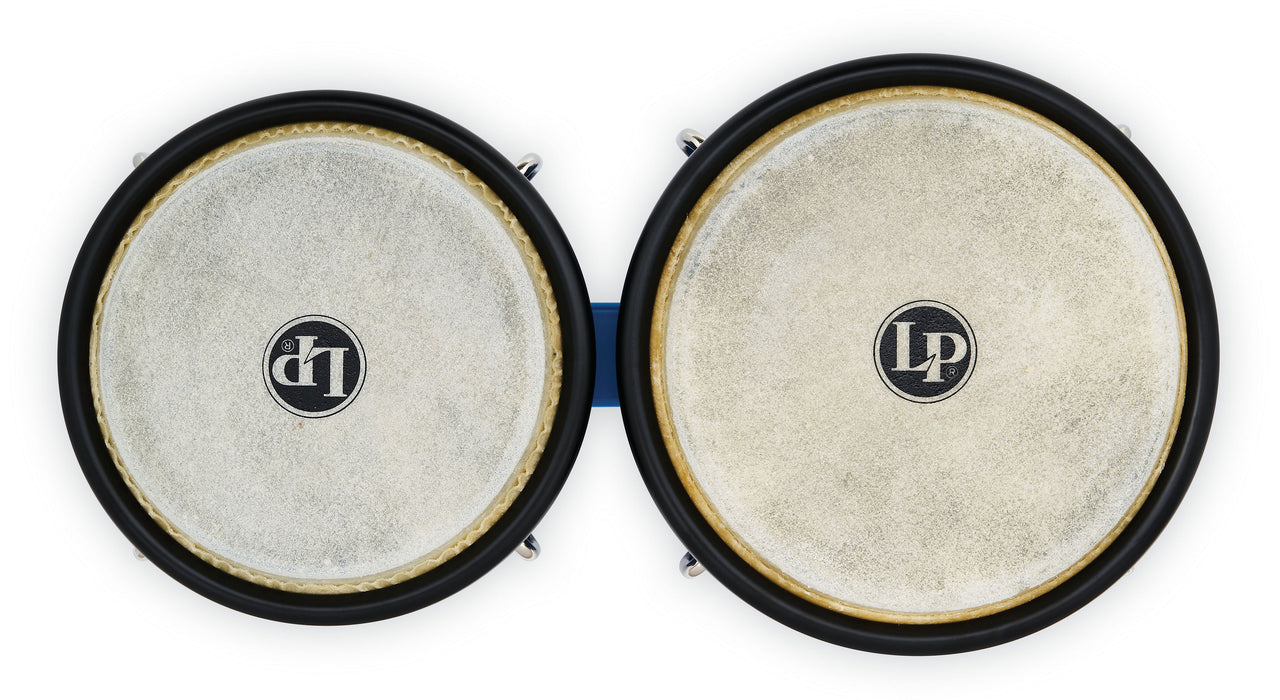 LP Discovery II Ultralight Series Bongos, Race Car Blue with Black HW, 6 ¼ - 7 ¼in