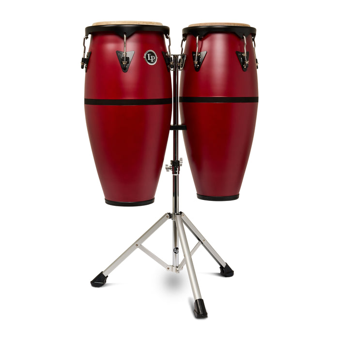 Set de congas LP Discovery II Ultralight Series, rouge avec quincaillerie noire, 10-11 pouces