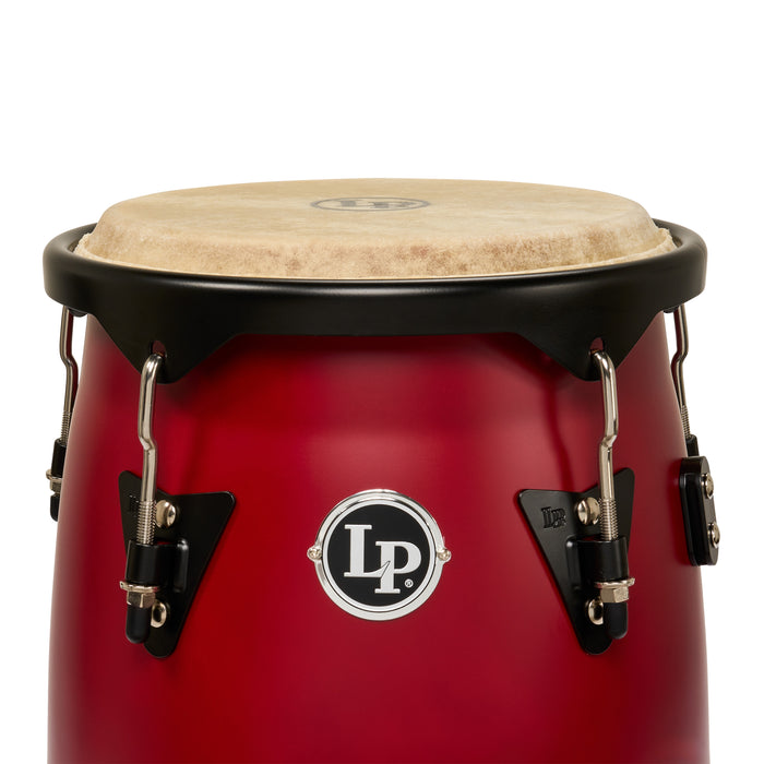Set de congas LP Discovery II Ultralight Series, rouge avec quincaillerie noire, 10-11 pouces