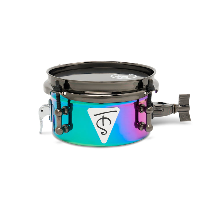 LP Tony Succar Micro Snare, Rainbow avec accastillage nickel noir, 6 pouces