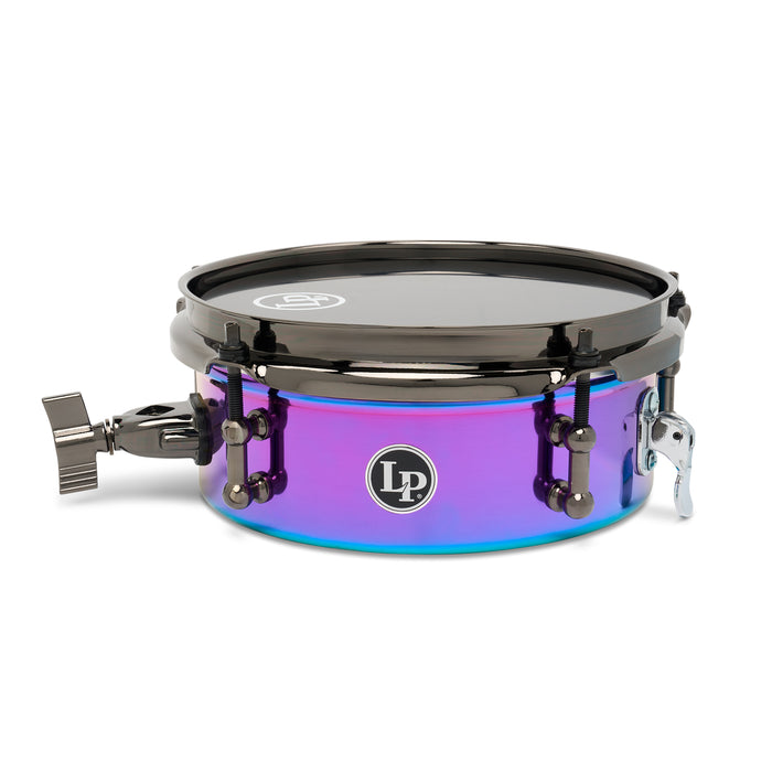 Caisse claire LP Tony Succar Micro Snare, Rainbow avec accastillage nickel noir, 8 pouces