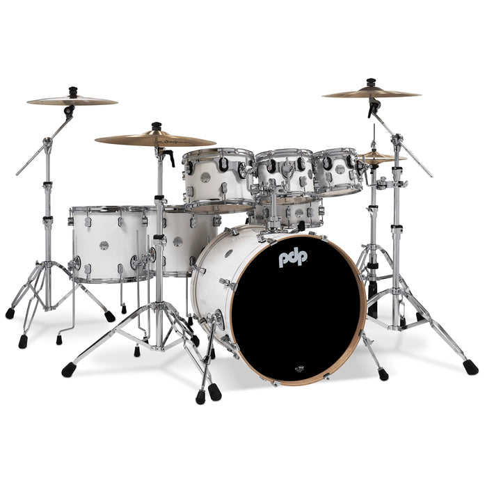 PDP Concept Maple Shell Pack, 7pc, 22" PEARLESCENT WHITE - Chrome Hardware