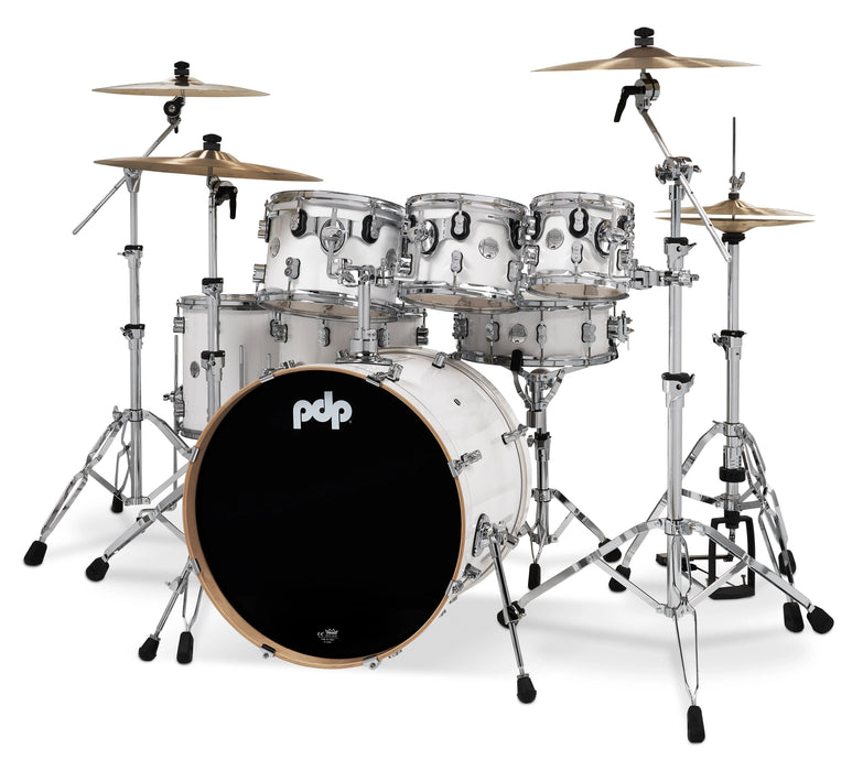PDP Concept Maple Shell Pack, 7pc, 22" PEARLESCENT WHITE - Chrome Hardware