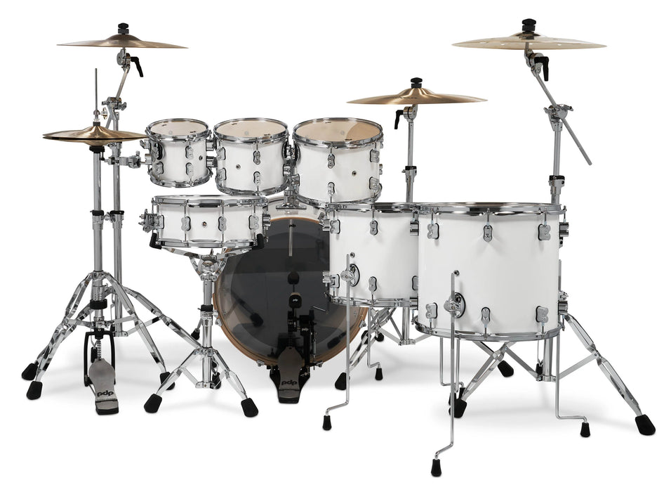 PDP Concept Maple Shell Pack, 7pc, 22" PEARLESCENT WHITE - Chrome Hardware