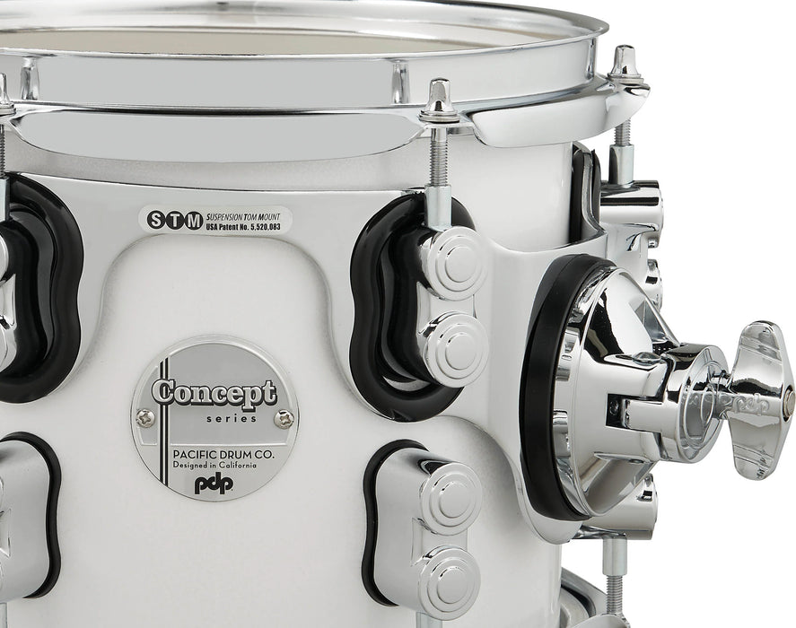 PDP Concept Maple Shell Pack, 7pc, 22" PEARLESCENT WHITE - Chrome Hardware
